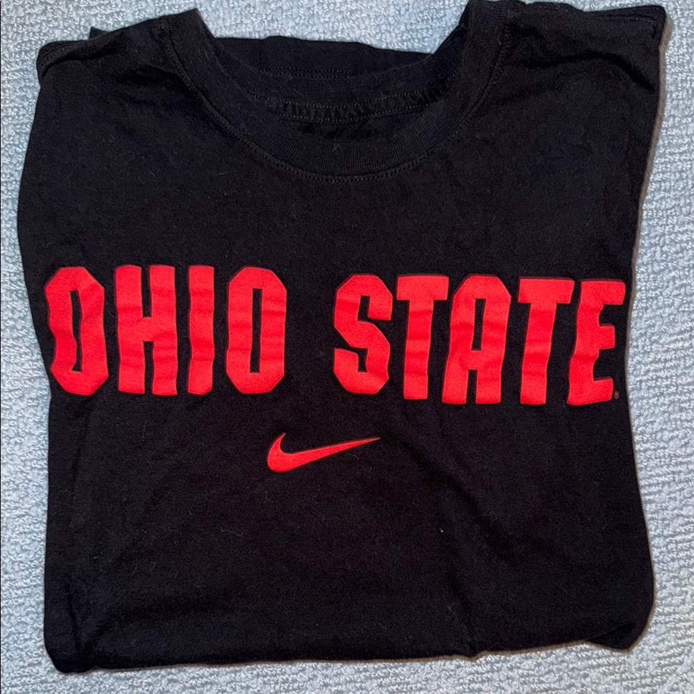 Nike Black Tee with Red Ohio State Print